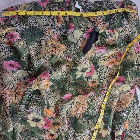 Jo Hanna York by Joan Davis Green Floral Print Skirt & Top 2Pc Set. Size 16 - Picture 8 of 15